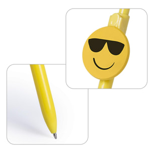 Occhiali da sole emoji con design a penna Fricum. Con meccanismo a pulsante e inchiostro blu.