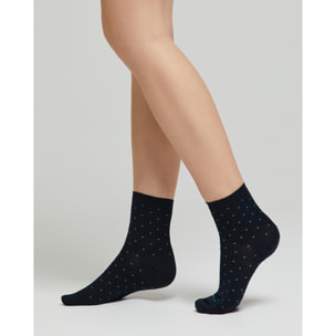 Calza cotone Angela con micro disegni