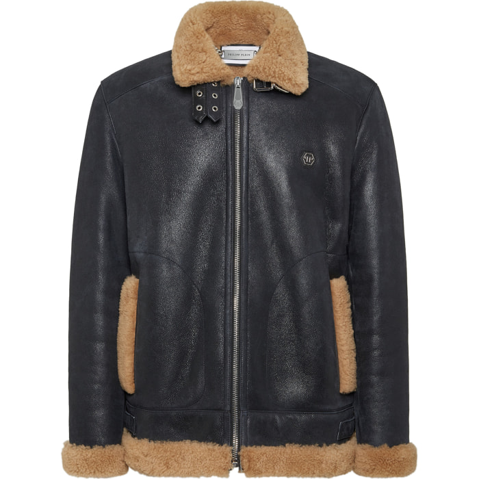 PHILIPP PLEIN Leather Fitted Biker