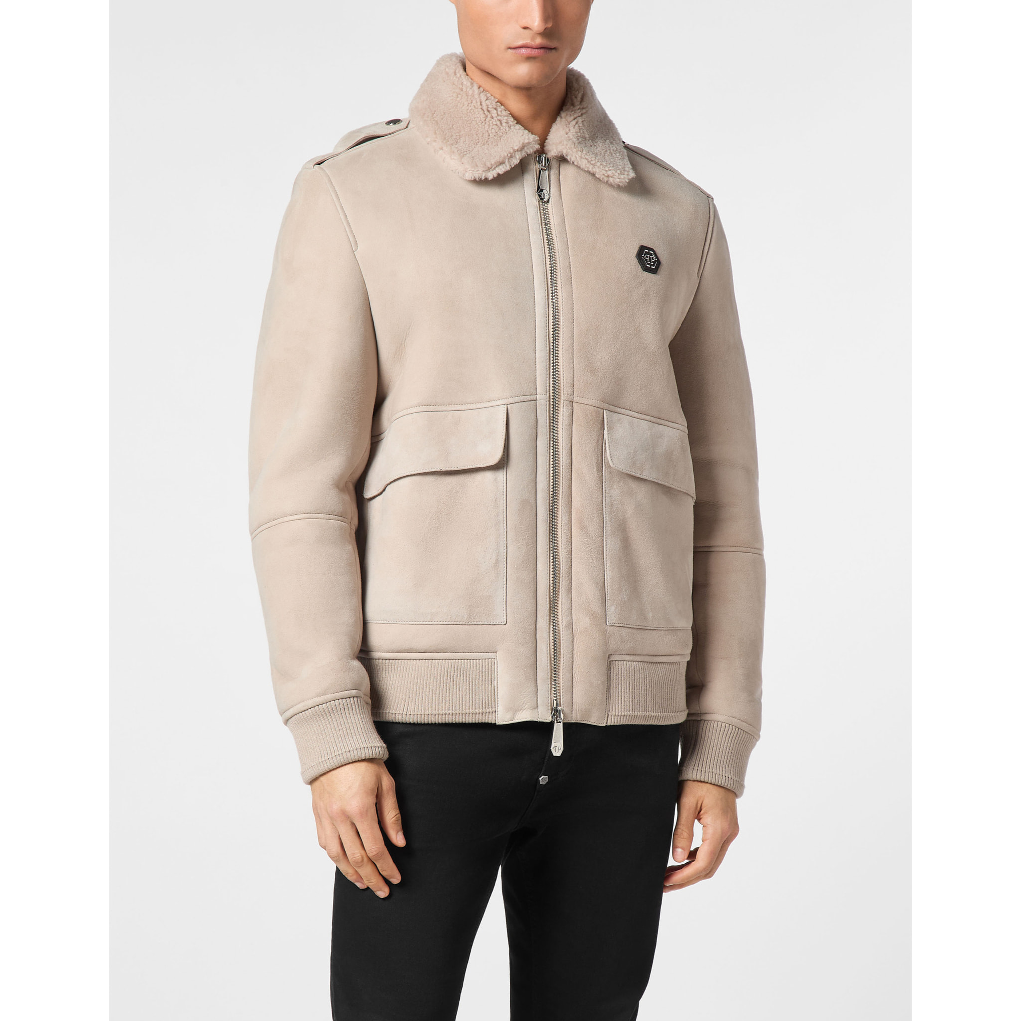 PHILIPP PLEIN Bomber de cuero