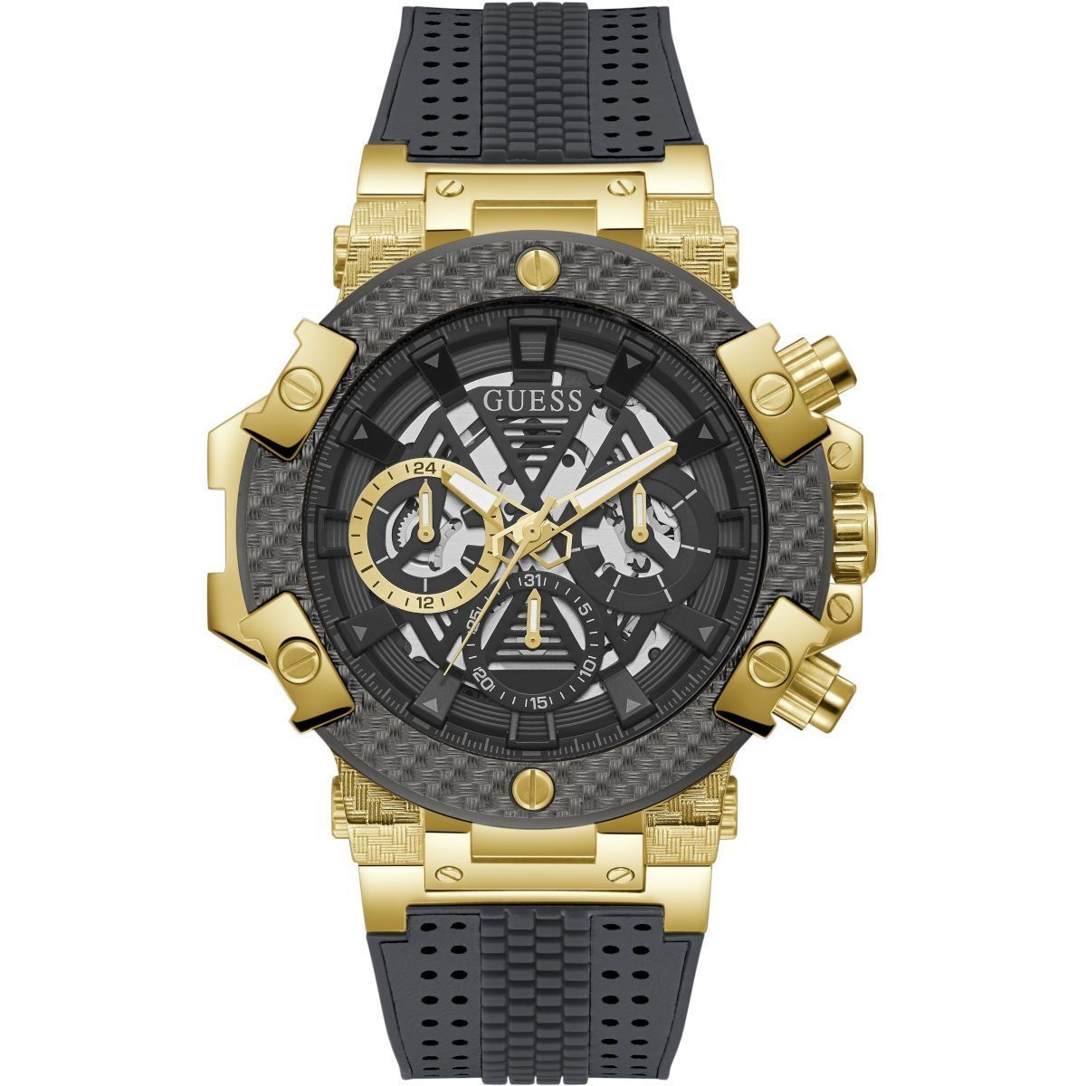 Reloj Guess GW0486G2 Hombre Analogico Cuarzo con Correa de Silicona