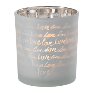 J-Line Photophore Love Verre Blanc Small