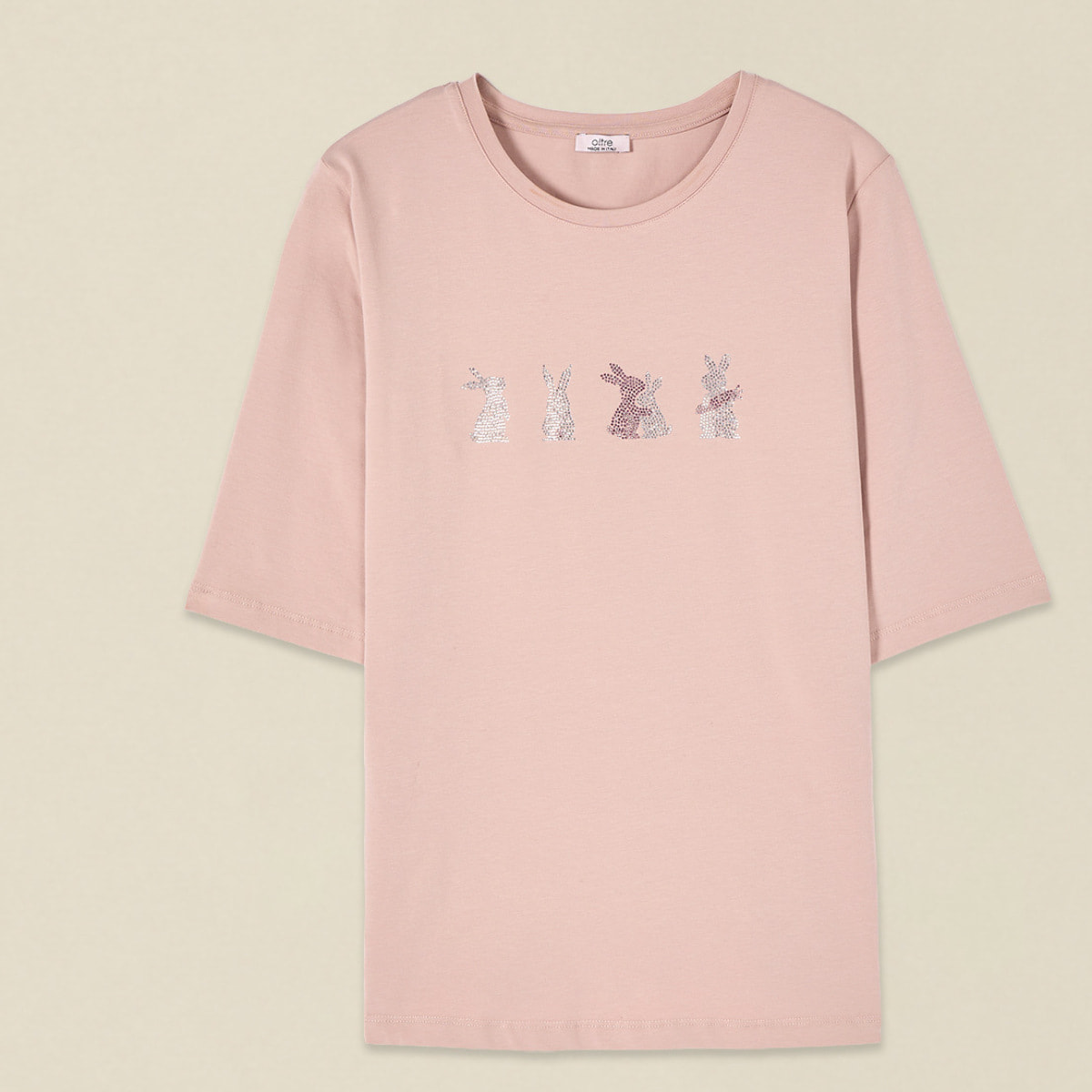 Oltre - T-shirt con micro cristalli - Rosa
