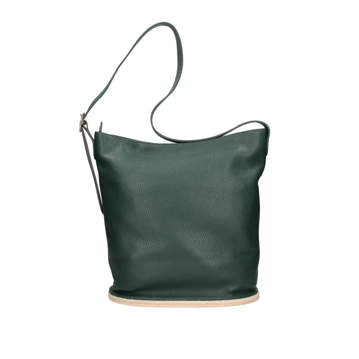 Borsa a spalla da donna Made in Italy - Modello Zelia Plus - 100% pelle - 29.0 x 32.0 x 17.5 cm