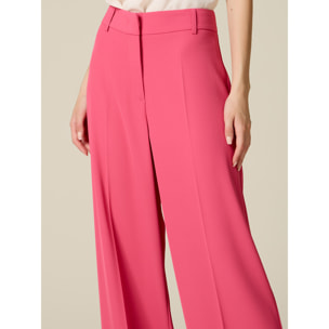 Oltre - Pantaloni palazzo in tessuto fluido - Rosa