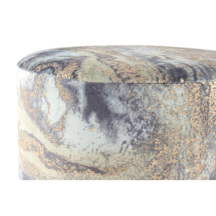 Pouf Gipsy 325 in velluto azzurro e base oro