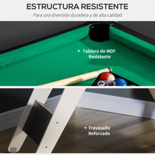 Mesa Multijuegos 6 en 1 con Ruedas Billar Futbolín PingPong Hockey 120x88x79 cm