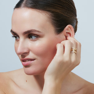 Anillo Miakta acabado oro rosa 18k