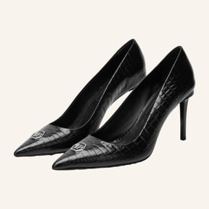 PHILIPP PLEIN Cocco Print Decolette Mid Heels Hexagon 9