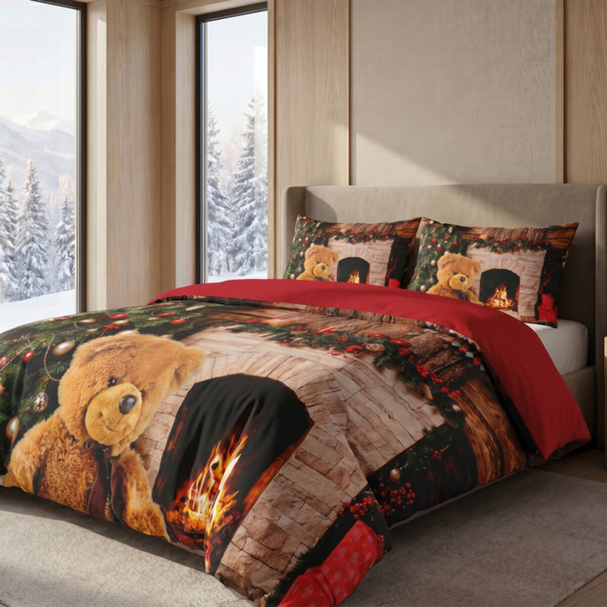 Parure Copripiumino in 100% Cotone con Federe Coordinate, Morbida e Traspirante, Certificata OEKO-TEX, Fantasie Moderne per Camera da Letto