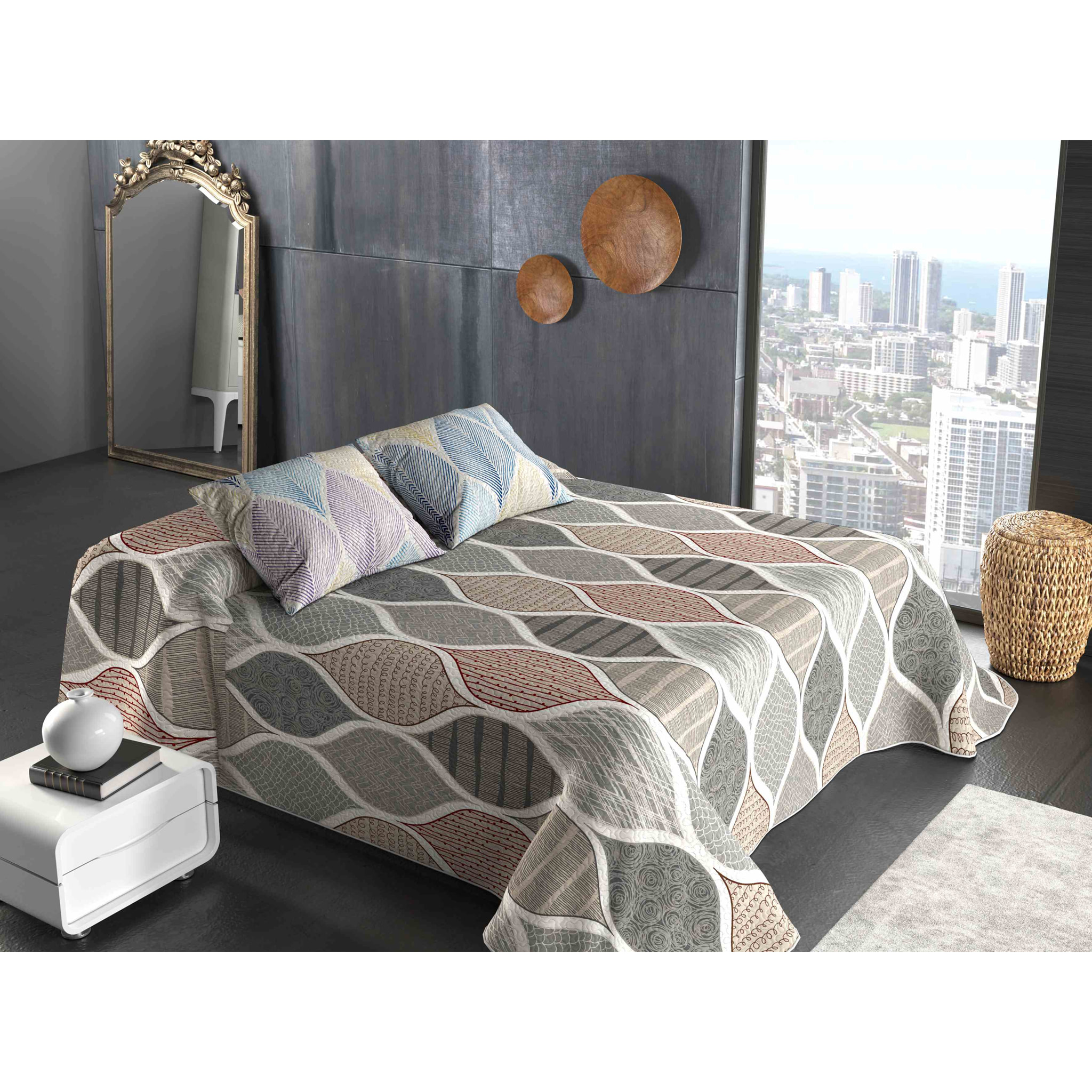 Colcha estampada reversible Sao