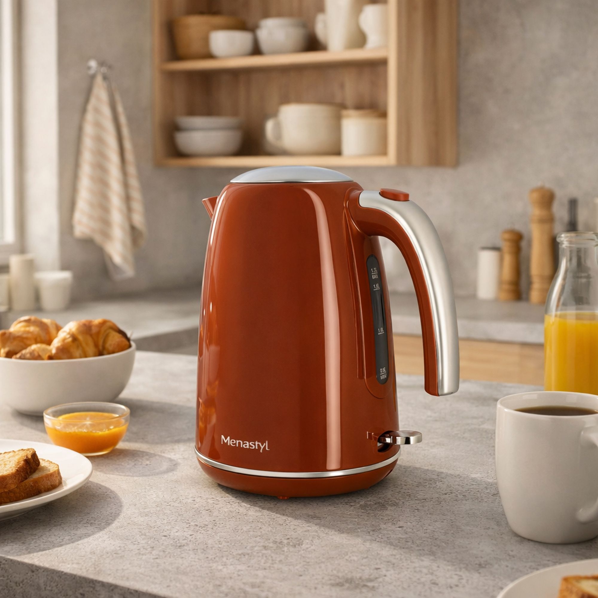 Bouilloire en acier inoxydable 1,7L brique RETRO