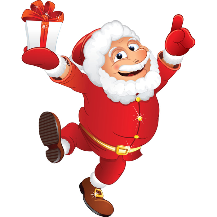 Sticker Noël le joyeux Père Noël - Autocollants stickers adhésifs noël - décoration fêtes