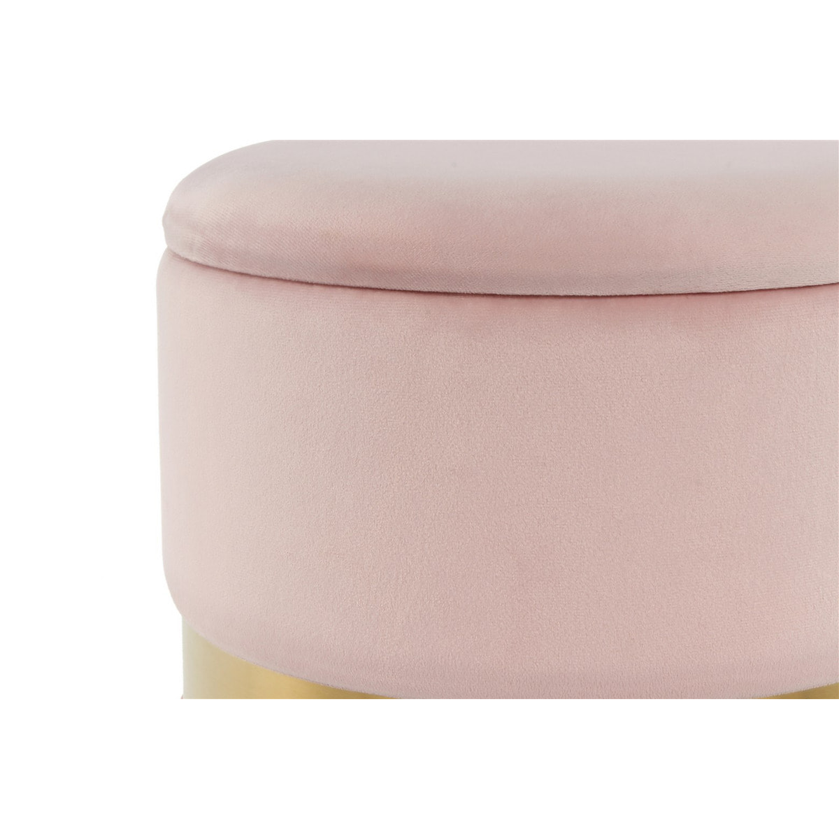 Set di 2 pouf contenitori Zora in velluto rosa e oro