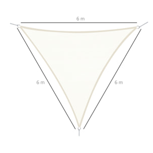 Toldo Vela Triangul Sombrilla Camping 6x6x6m Crema