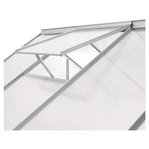Serre jardin en polycarbonate 430 x 190 x 195 cm "Basilic" - 8,17 m² - Gris