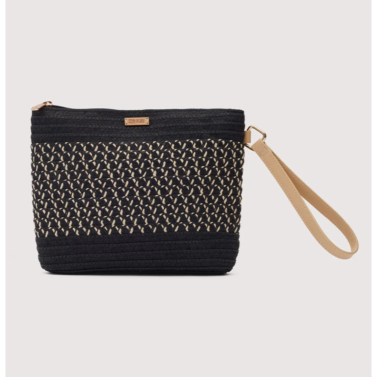 Bolso De Mano Negro Trenzado - Melissa