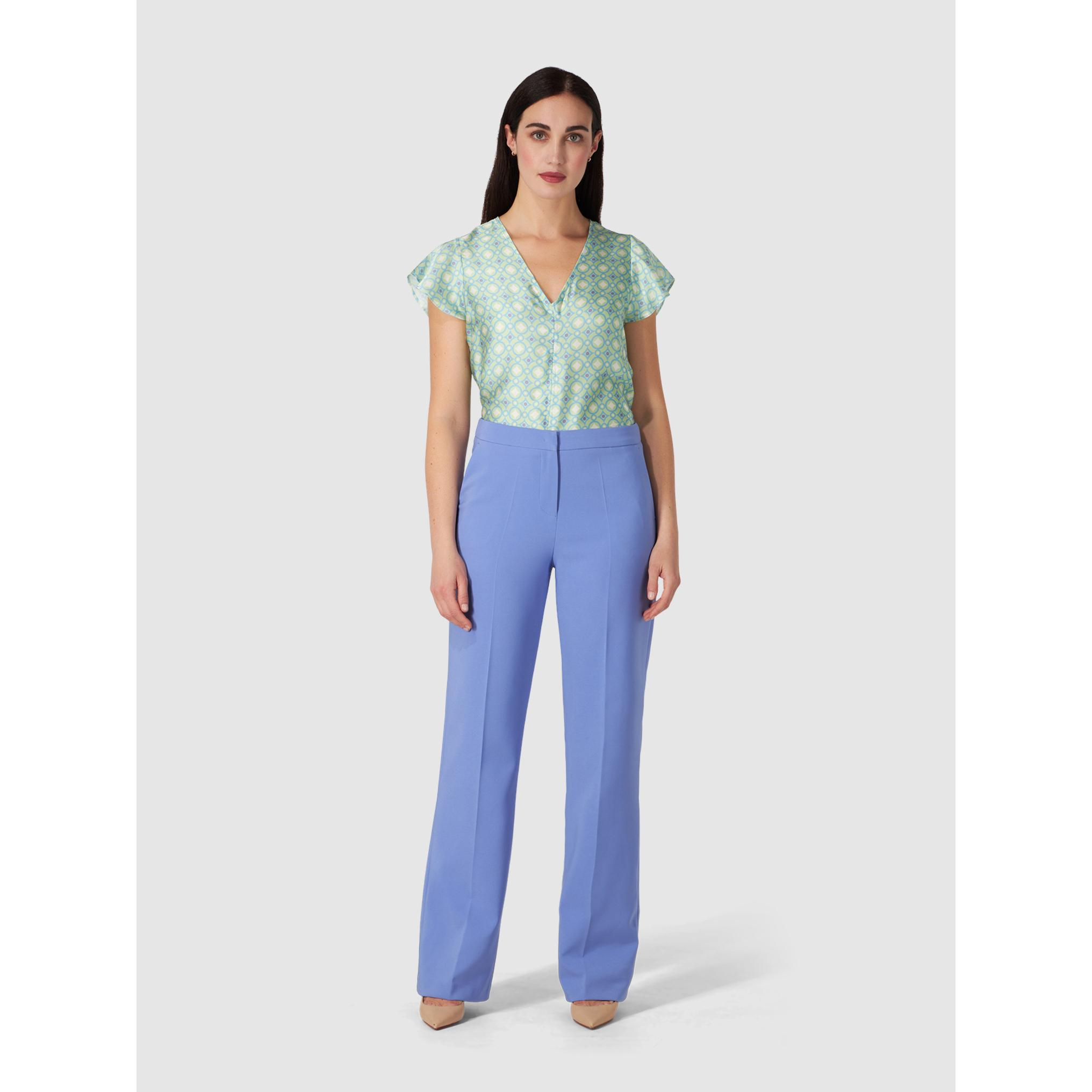 Oltre - Pantalones con pierna palazzo - Light - blue