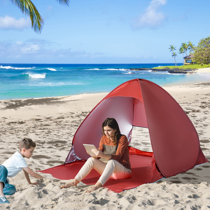 Tienda De CampaáÂ±a de Poliéster Acero 200x150x115cm Rojo