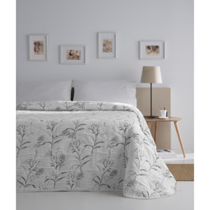 Couvre lit jacquard en coton gris