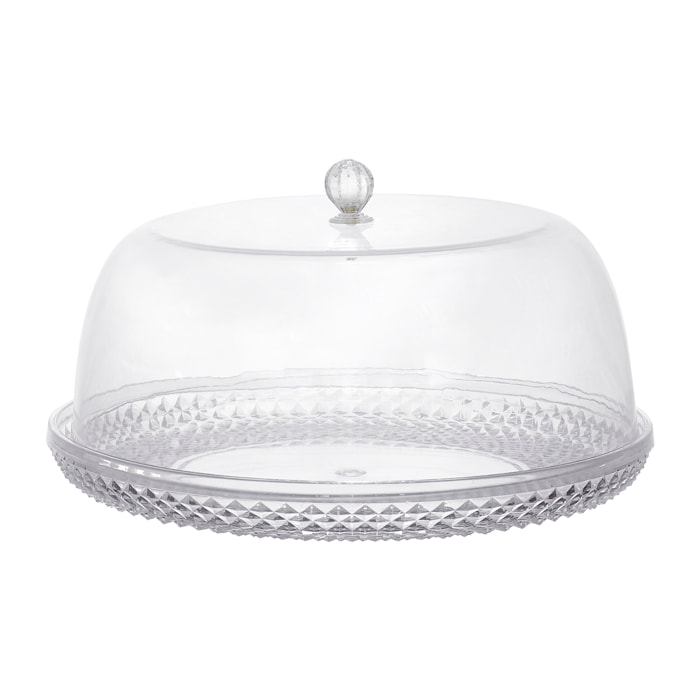 Plateau Gateaux Cloche En Ps Transparent D33cm