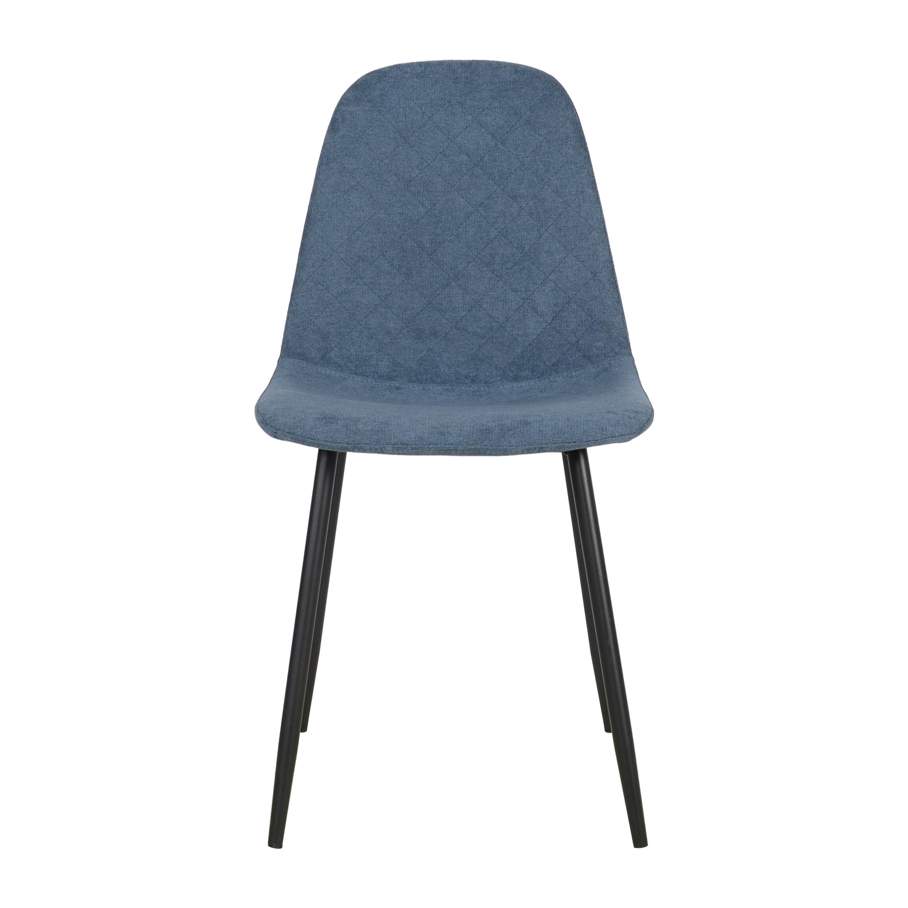 Set Da 4, Sedie New Lena Tessuto Petrolio/Gambe Nere