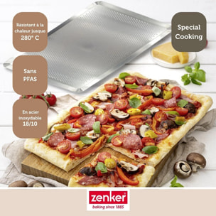 Lot de 2 plaques à pâtisserie perforées en inox Zenker Special Cooking