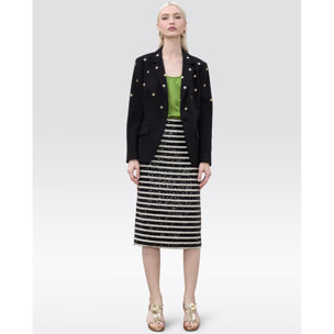 Blazer aderente con dettaglio di borchie rotonde
