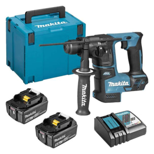 Perforateur SDS+ 18V LXT 17mm MAKITA - avec 2 batteries 18V 5.0Ah - chargeur rapide - MakPac - DHR171RTJ