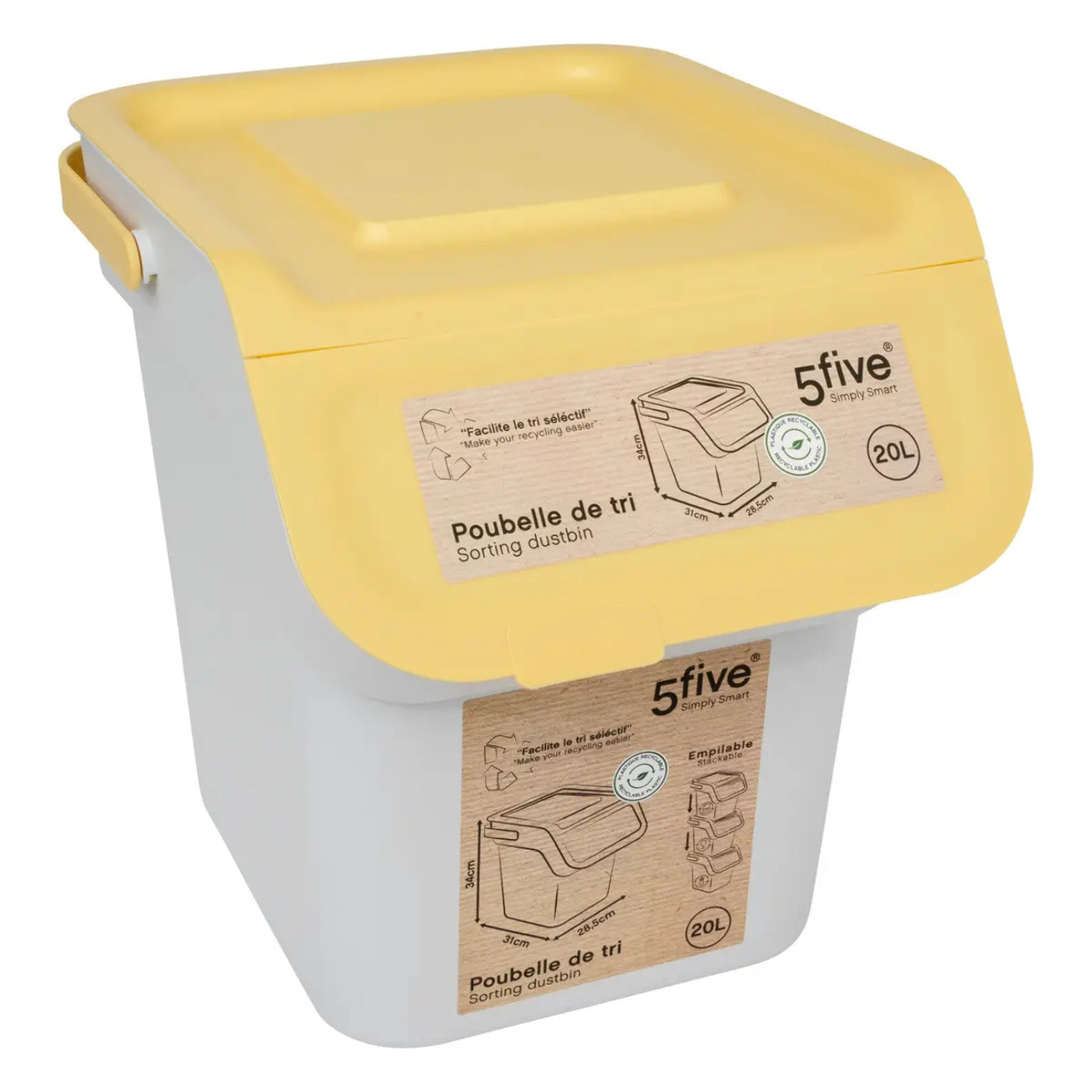 Poubelle de tri en plastique 20L