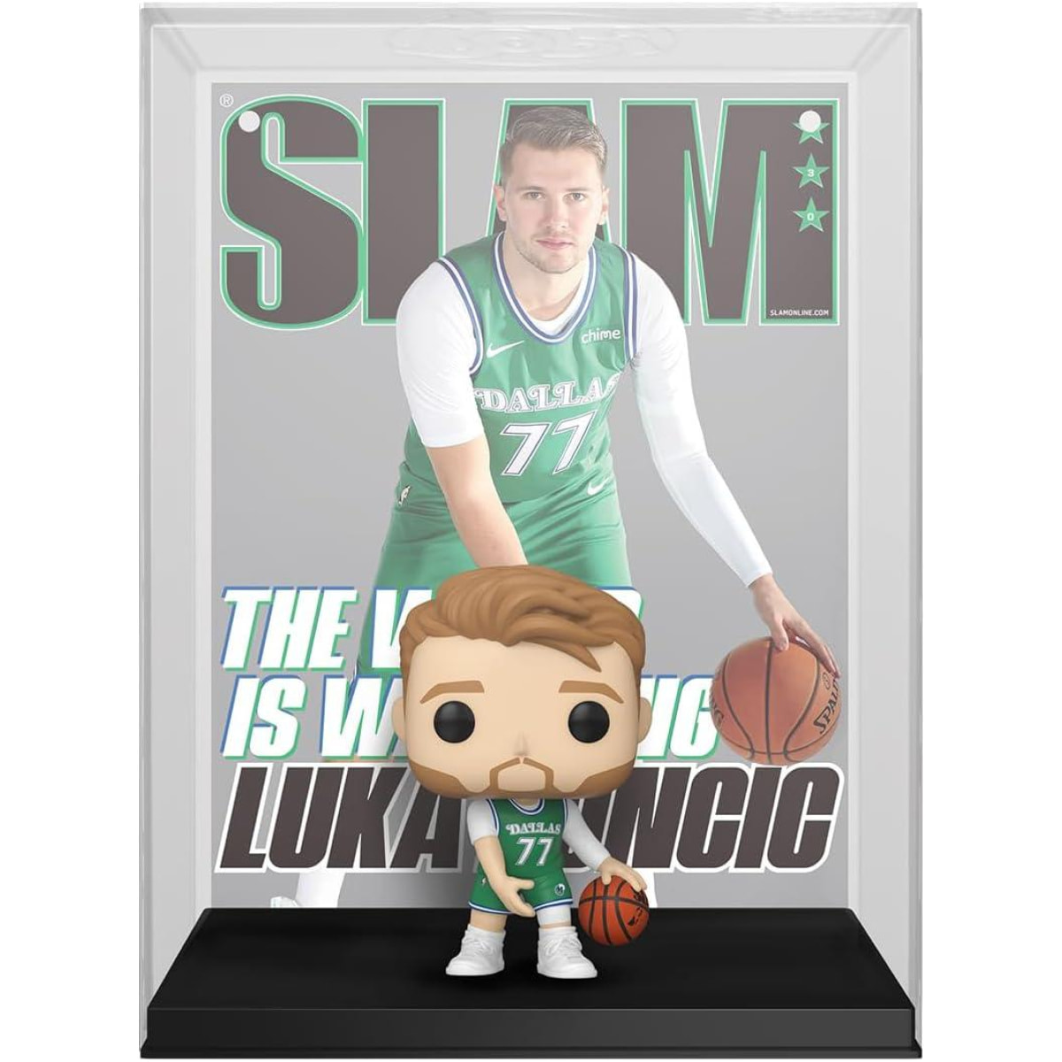 NBA Dallas Mavericks Funko POP con Cover: Slam Vinile Figura Luka Doncic 9 cm