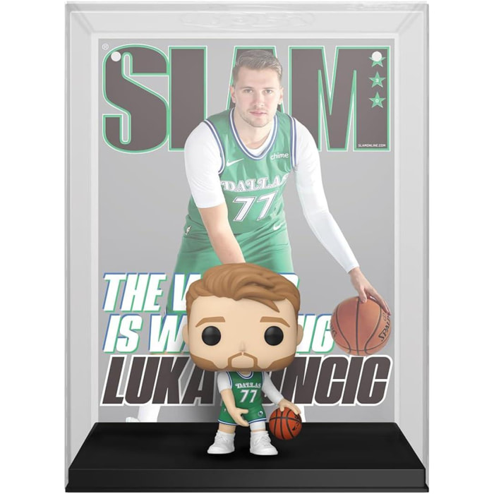 NBA Dallas Mavericks Funko POP con Cover: Slam Vinile Figura Luka Doncic 9 cm