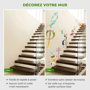Stickers Muraux décoration adhésifs animaux musiciens d'un conte de fées