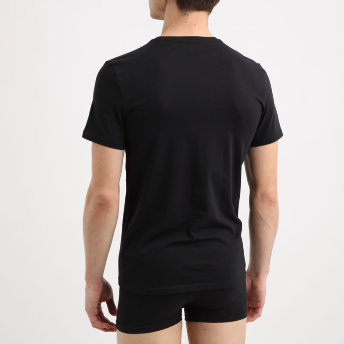 T-shirt Caleb (x2) - logo - coton biologique - noir