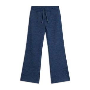 Pantaloni Bambina in Cotone Mélange con Gamba Ampia