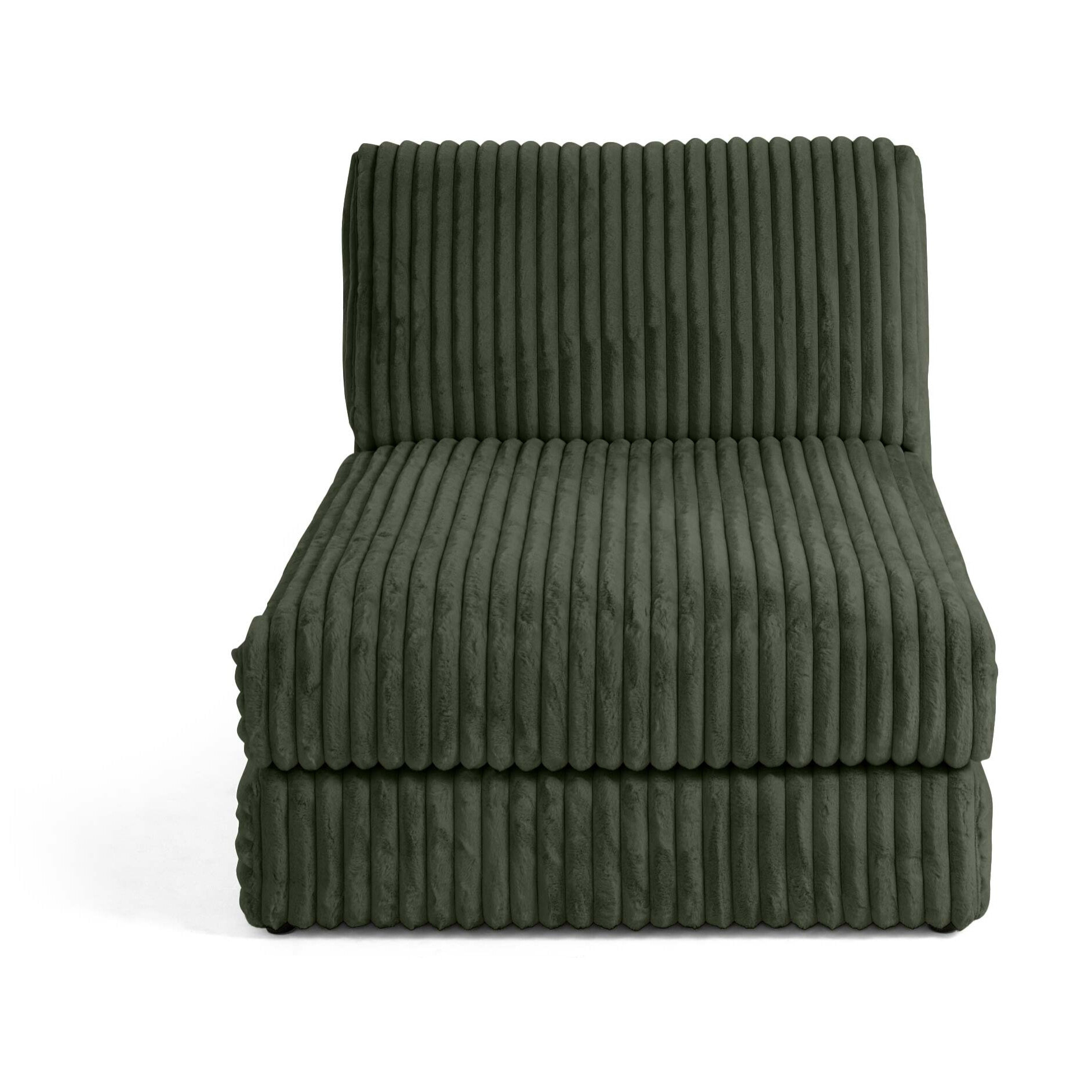 Jasper - module méridienne - en fausse fourrure côtelée - Vert