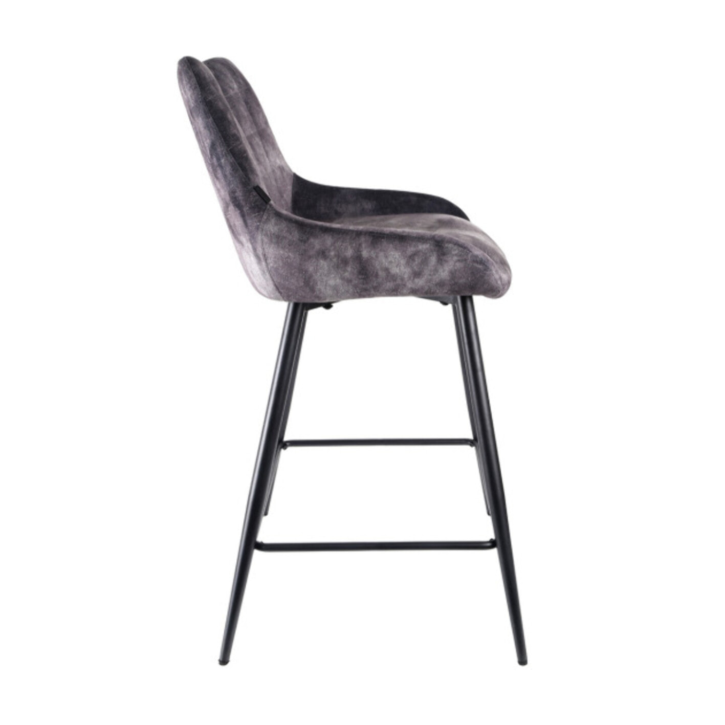 Chaise de bar en velours avec poignée et pieds en métal - ROSA 2