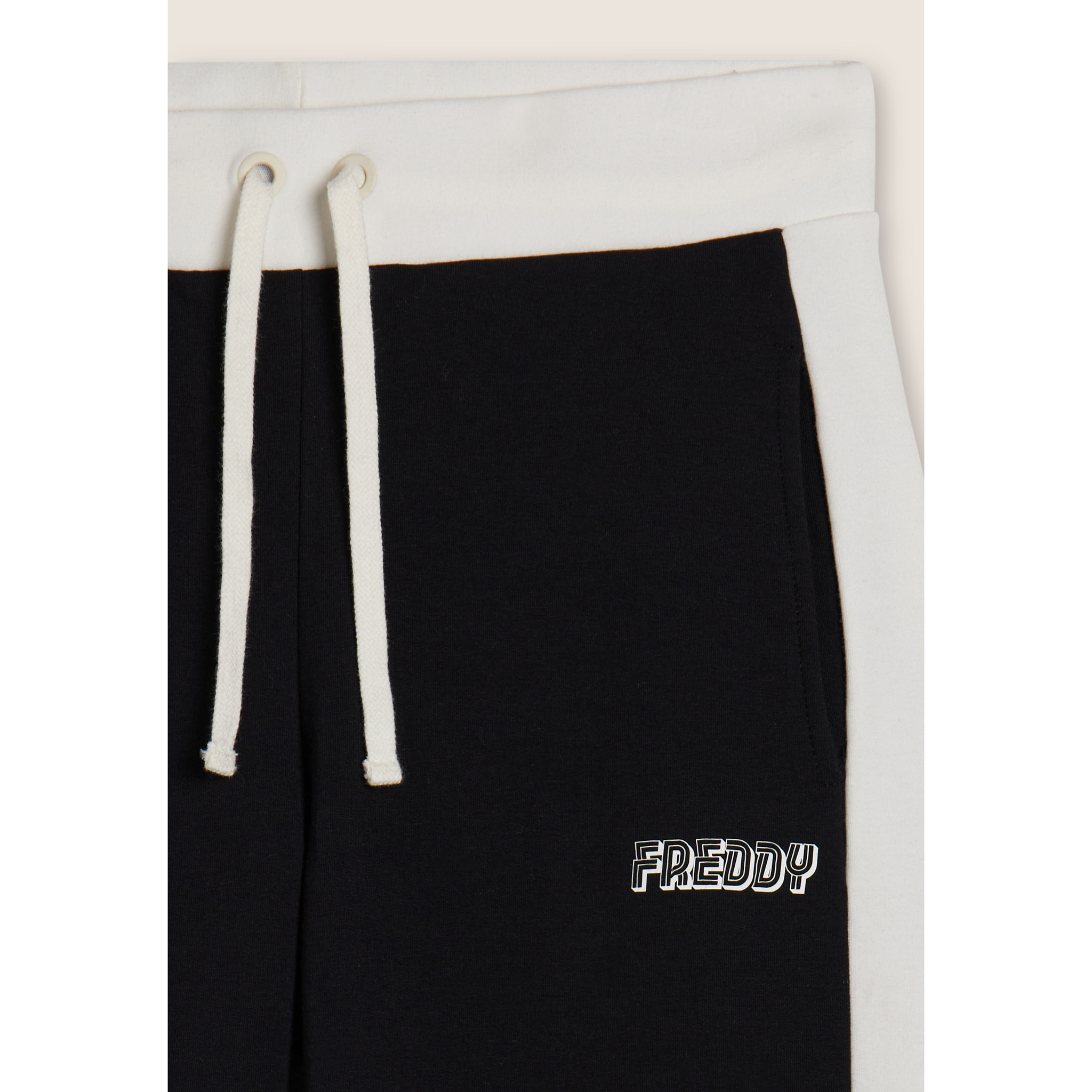 Pantaloni neri con bande laterali bianche