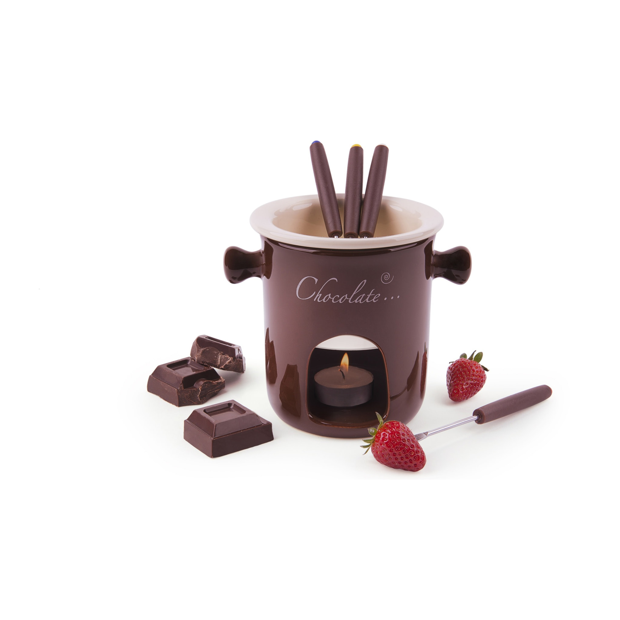 Servizio fonduta per cioccolato Excelsa – Chocolate, Ceramica Marrone