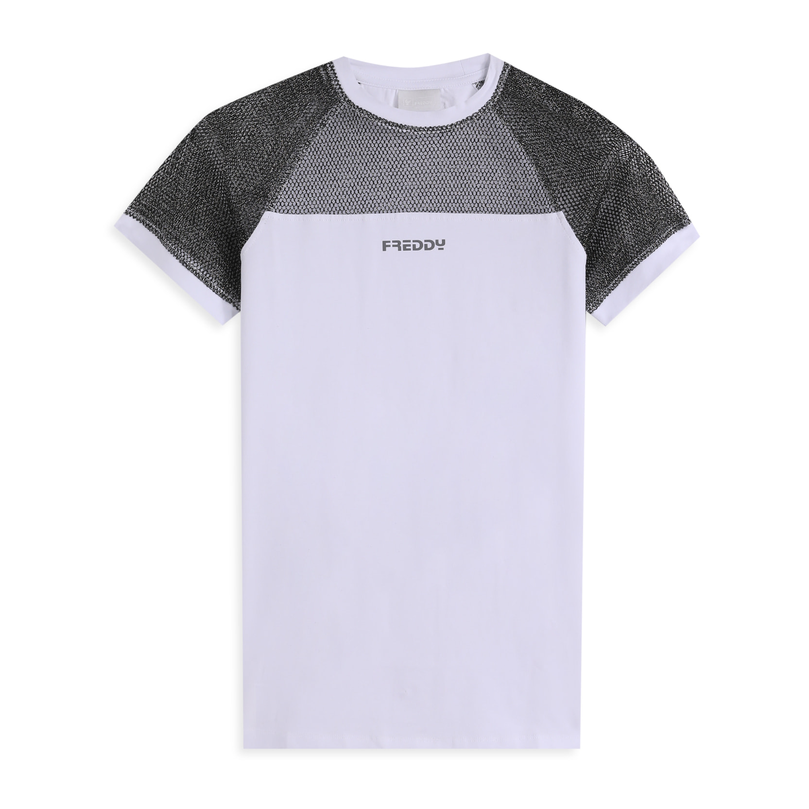 Vestitino Bambina Maxi T-Shirt con Maniche in Mesh Lurex