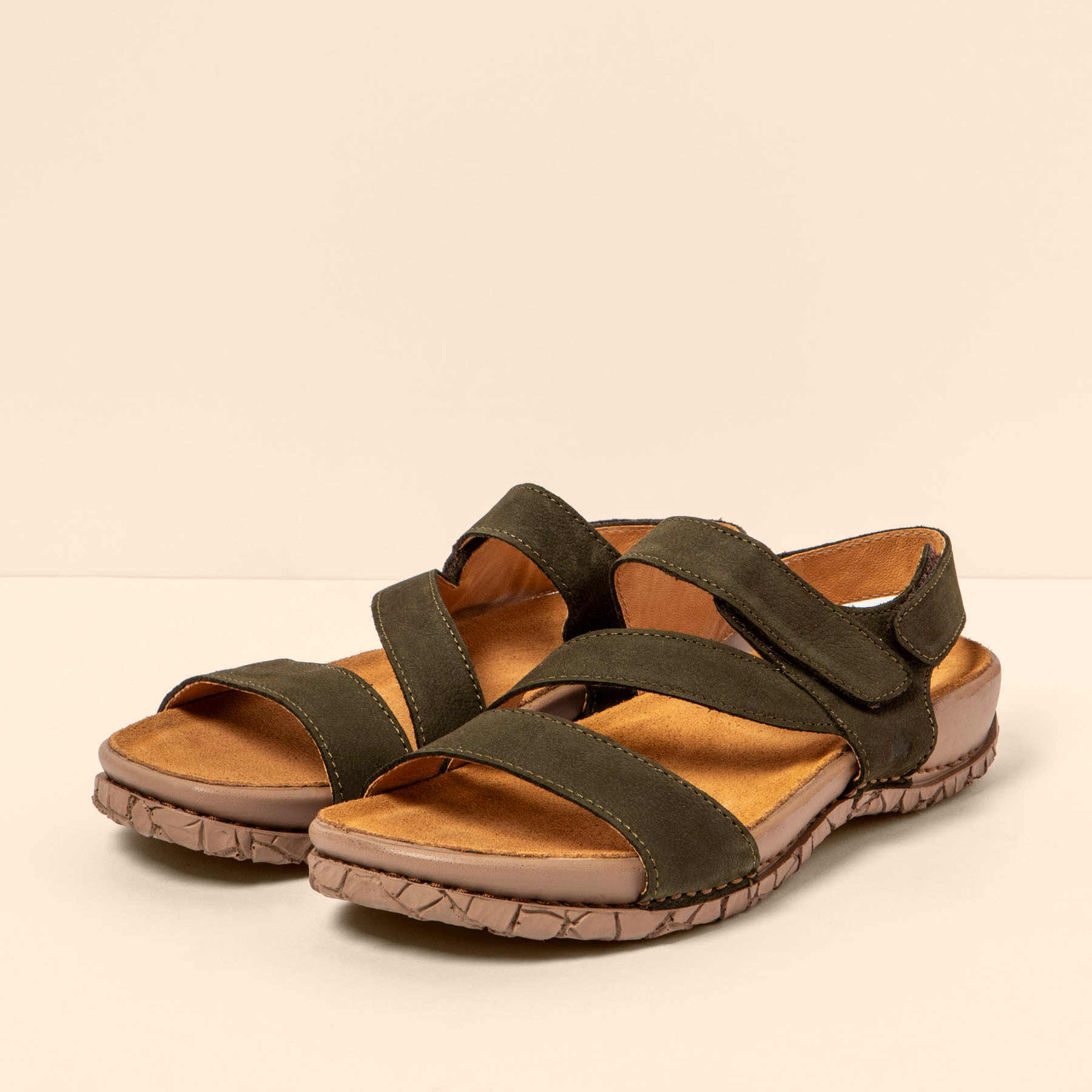 Sandalias N5860 NOBUCK LAVADO KAKI / TABERNAS color Kaki