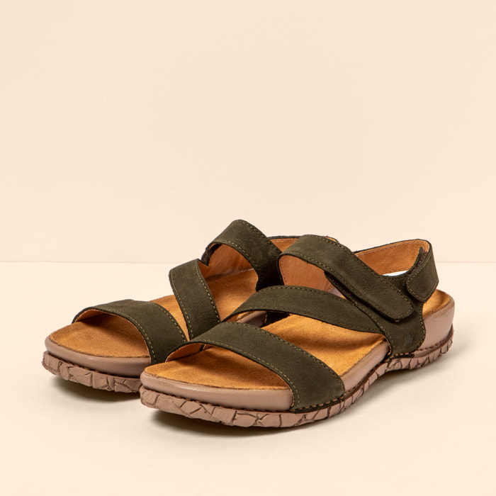 Sandalias N5860 NOBUCK LAVADO KAKI / TABERNAS color Kaki