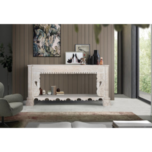 Consola de Madera de Mango 180 Cm Estilo Mediterráneo Moderno
