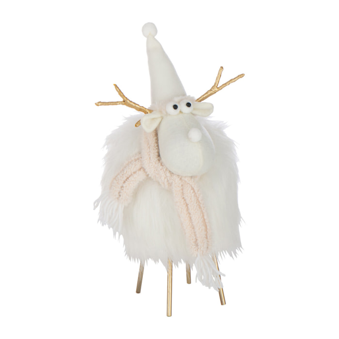 J-Line figurine Renne - polyrésine - blanc/beige - small