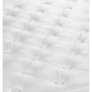 Pack matelas à mémoire de forme maxi épaisseur Buckingham + sommier KIT blanc + 2 oreillers de mémoire de forme + 1 couette 250 + Sommier tapissier en kit cm d'épaisseur - Matelas à Mémoire de forme de 30cm d'épaisseur