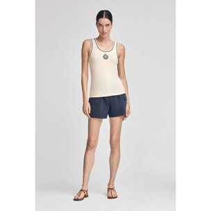 Canotta ecrù con stemma nautico