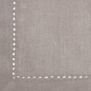 Lot de 4 serviettes de table "Chambray" gris souris 40x40cm