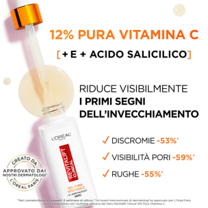 Siero Viso Antietà Revitalift Clinical 12% Pura Vitamina C con Acido Salicilico e Vitamina E - Flacone da 30ml