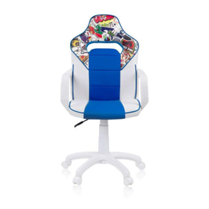 Silla gaming sticker azul DRW Sticker Blanco Azul DRW