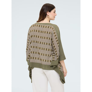 Fiorella Rubino - Blusa in raso di viscosa con stampa - Verde militare